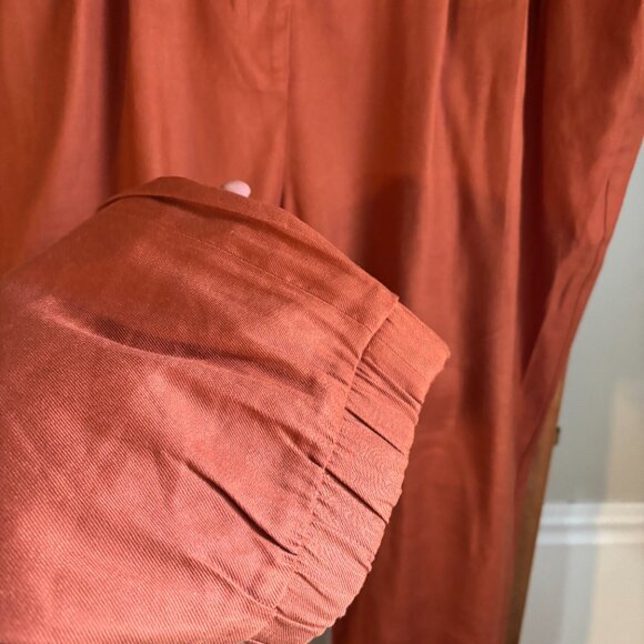 Express Women Linen Ankle High Rise pants. SZ: Large/ Burnt Orange color - Picture 7 of 12